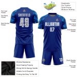 Custom Royal White Soccer Jersey - Personalized Sublimation Uniform for Team Sports Custom Royal White Sublimation Soccer - Image 3