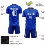 Custom White Soccer Jersey Sublimation Uniform - Team Style 9255 Custom Royal White Sublimation Soccer Uniform Jersey Style - Image 3