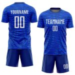 Custom White Soccer Jersey Sublimation Uniform - Team Style 9255 Custom Royal White Sublimation Soccer Uniform Jersey Style - Image 2