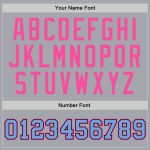 Custom Authentic Throwback Basketball Jersey in Silver Gray Light Blue Pink Custom Silver Gray Light Blue-Pink Authentic - Image 3