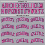 Custom Authentic Throwback Basketball Jersey in Silver Gray Light Blue Pink Custom Silver Gray Light Blue-Pink Authentic - Image 4