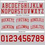 Custom Silver Gray Red White Basketball Shorts - Authentic Throwback Style Custom Silver Gray Red-White Authentic Throwback - Image 3