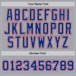 Custom Silver Gray Red Authentic Throwback Basketball Jersey Custom Silver Gray Royal-Red Authentic Throwback Basketball - Image 3