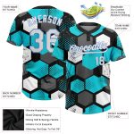 Sky Blue White Black Light Blue Unisex Two-Button Softball Jersey - Customizable Design Custom Sky Blue White Black-Light - Image 3