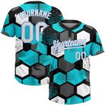 Sky Blue White Black Light Blue Unisex Two-Button Softball Jersey - Customizable Design Custom Sky Blue White Black-Light