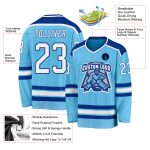 Sky Blue White-Royal Custom Hockey Jersey - Personalized Hockey Apparel Custom Sky Blue White-Royal Hockey Jersey - Image 3