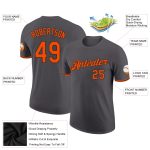 Steel Gray Orange-Black Performance T-Shirt for Men - Custom Design Athletic Tee Custom Steel Gray Orange-Black Performance - Image 2