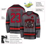 Custom Steel Gray Red Black Hockey Jersey for Men and Women, Personalized Design Custom Steel Gray Red-Black Hockey Jersey - Image 3