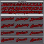 Custom Performance T-Shirt in Steel Gray with Red-Black Accents - High-Quality Athletic Wear Custom Steel Gray Red-Black - Image 3