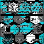 Aqua Black-White 3D Pattern Sports Hoodie Custom Stitched Pullover Sweatshirt Custom Stitched Aqua Black-White 3D Pattern - Image 3