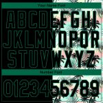 Custom Stitched 3D Tropical Palm Leaves Black Kelly Green Hoodie Sweatshirt Pullover Custom Stitched Black Black-Kelly Green - Image 4