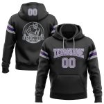 Custom Stitched Black Gray Purple Hoodie Sweatshirt for Football Enthusiasts Custom Stitched Black Gray-Purple Football Pullover