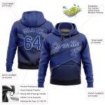 Black Royal-White 3D Pattern Sports Hoodie Custom Stitched Pullover Sweatshirt Custom Stitched Black Royal-White 3D Pattern - Image 2