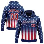 3D American Flag Sweatshirt Hoodie, Custom Stitched Blue Red-White Pullover Fashion for Sports and Activewear Custom Stitched