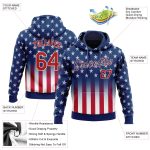 3D American Flag Sweatshirt Hoodie, Custom Stitched Blue Red-White Pullover Fashion for Sports and Activewear Custom Stitched - Image 2