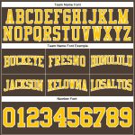 Brown and Gold Custom Football Hoodie Sweatshirt - Stitched Pullover for Team Spirit Custom Stitched Brown Gold-White Football - Image 3