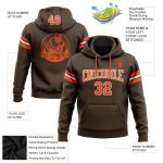 Brown Orange White Custom Stitched Football Hoodie Sweatshirt Pullover Custom Stitched Brown Orange-White Football Pullover - Image 2