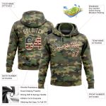 Camo Vintage USA Flag Pullover Sweatshirt Hoodie for Salute to Service - Custom Stitched Cream Sports Style Custom Stitched - Image 2