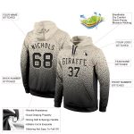 Custom Stitched Cream Black Fade Sports Hoodie Sweatshirt Pullover Custom Stitched Cream Black Fade Fashion Sports Pullover - Image 2