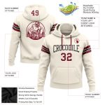 Cream Crimson Black Custom Hoodie Sweatshirt Pullover Football Apparel Custom Stitched Cream Crimson-Black Football Pullover - Image 2