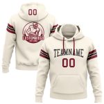 Cream Crimson Black Custom Hoodie Sweatshirt Pullover Football Apparel Custom Stitched Cream Crimson-Black Football Pullover