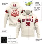 Custom Stitched Red Navy Cream Football Hoodie Pullover Sweatshirt for Men Custom Stitched Cream Red-Navy Football Pullover - Image 2
