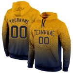 Gold Navy Fade Custom Stitched Fashion Sports Hoodie Pullover Sweatshirt Custom Stitched Gold Navy Fade Fashion Sports Pullover