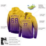 Custom Stitched Gold Purple Fade Hoodie for Fashion Sports - Pullover Sweatshirt Custom Stitched Gold Purple Fade Fashion - Image 2