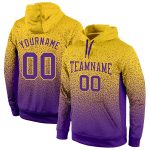 Custom Stitched Gold Purple Fade Hoodie for Fashion Sports - Pullover Sweatshirt Custom Stitched Gold Purple Fade Fashion