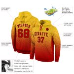 Custom Stitched Hoodie Gold Red-Black Fade Fashion Sports Pullover Sweatshirt Custom Stitched Gold Red-Black Fade Fashion - Image 2