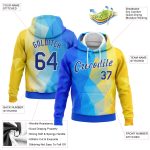 Ukrainian Flag Hoodie - Custom Stitched Gold Royal-White 3D Pattern Sports Pullover Sweatshirt Custom Stitched Gold Royal-White - Image 2