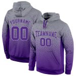 Gray Purple Fade Fashion Sports Hoodie Custom Stitched Pullover Sweatshirt Custom Stitched Gray Purple Fade Fashion Sports