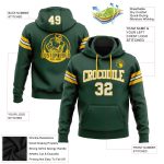 Green White Gold Custom Stitched Football Hoodie Pullover Sweatshirt Custom Stitched Green White-Gold Football Pullover Sweatshirt - Image 2