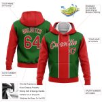Kelly Green Red White 3D Christmas Sports Hoodie Pullover Sweatshirt - Custom Stitched Design Custom Stitched Kelly Green - Image 2