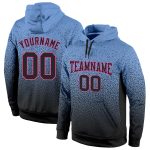 Light Blue Black-Pink Fade Fashion Sports Hoodie Custom Stitched Pullover Sweatshirt Custom Stitched Light Blue Black-Pink