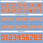 Light Blue Orange-White Custom Hoodie Sweatshirt Pullover for Football Fans Custom Stitched Light Blue Orange-White Football - Image 3