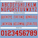 Light Blue Red-White Custom Football Hoodie Pullover Sweatshirt for Men/Women Custom Stitched Light Blue Red-White Football - Image 3