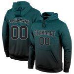 Midnight Green Black-Gray Fade Fashion Sports Hoodie Custom Stitched Pullover Sweatshirt Custom Stitched Midnight Green Black-Gray