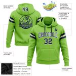 Neon Green Navy-White Custom Pullover Hoodie Sweatshirt for Football Fans Custom Stitched Neon Green Navy-White Football - Image 2