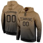 Old Gold Black Fade Fashion Hoodie Custom Stitched Sports Pullover Sweatshirt Custom Stitched Old Gold Black Fade Fashion