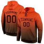Custom Stitched Orange Brown Fade Hoodie Sweatshirt Pullover for Sports Fashion Custom Stitched Orange Brown Fade Fashion