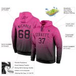 Custom Stitched Pink Black Fade Hoodie Sweatshirt Pullover Fashion Sports Apparel Custom Stitched Pink Black Fade Fashion - Image 2
