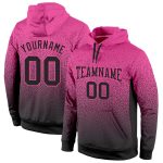 Custom Stitched Pink Black Fade Hoodie Sweatshirt Pullover Fashion Sports Apparel Custom Stitched Pink Black Fade Fashion
