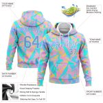 Custom Stitched 3D Pattern Abstract Hoodie in Pink Light Blue White Gradient - Sports Pullover Sweatshirt Custom Stitched - Image 2
