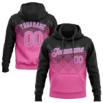 Custom Stitched 3D Pattern Sports Hoodie in Pink Black Light Blue - Comfortable Pullover Sweatshirt Custom Stitched Pink