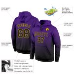 Purple Black-Gold Fade Custom Stitched Fashion Hoodie Pullover Sweatshirt Custom Stitched Purple Black-Gold Fade Fashion - Image 2