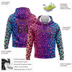 Purple Black-Pink 3D Leopard Pattern Custom Stitched Sports Hoodie Pullover Sweatshirt Custom Stitched Purple Black-Pink - Image 2