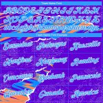 3D Pattern Design Sports Hoodie - Custom Stitched Purple Light Blue Orange White Pullover Sweatshirt Custom Stitched Purple - Image 3