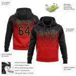 Red Black Old Gold 3D Pattern Sports Hoodie Pullover Sweatshirt - Custom Stitched Design Custom Stitched Red Black-Old Gold - Image 2