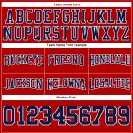 Red Navy White Custom Stitched Football Hoodie Sweatshirt Pullover for Men and Women Custom Stitched Red Navy-White Football - Image 3